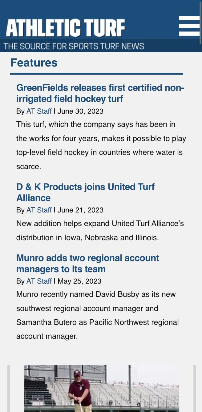 Athletic Turf Landing