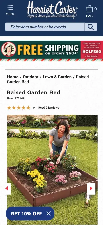 Harriet Carter Product Page